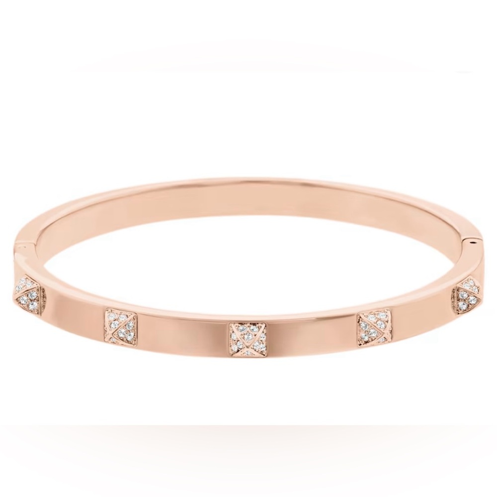 Swarovski Crystal Tactic Bangle Bracelet, Rose Gold, Size M, Brand New